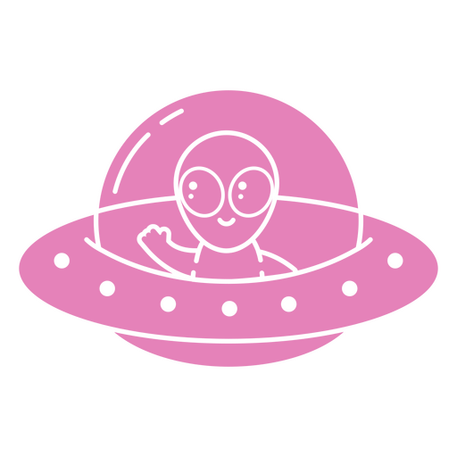 Personagem de desenho alienígena de nave espacial cortada Desenho PNG