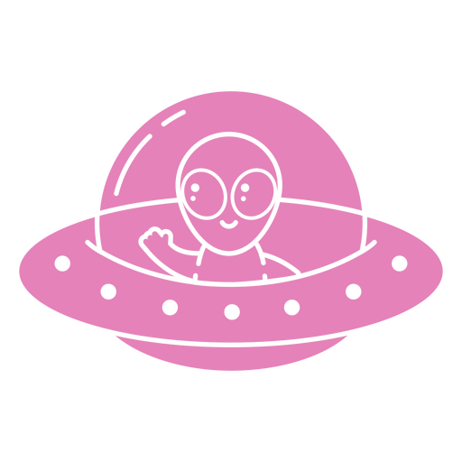 Spaceship alien cartoon cut out character