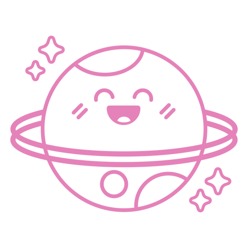 Design PNG E SVG De Personagem De Desenho Animado Kawaii Do Planeta  Espacial Para Camisetas