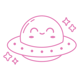 Cute and smiley spaceship cartoon character PNG Design Transparent PNG