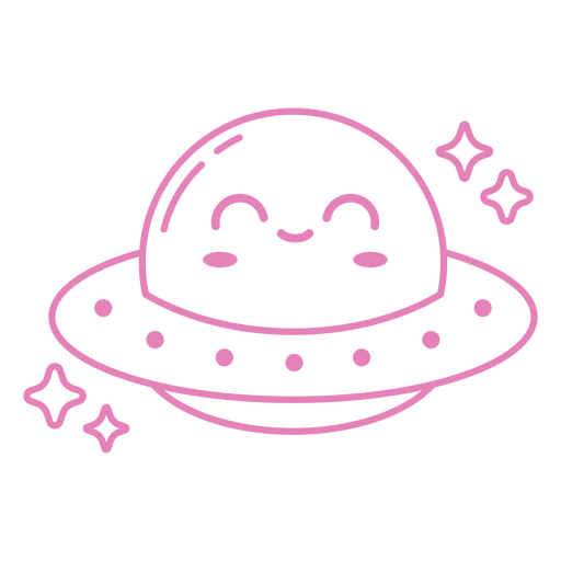 Cute and smiley spaceship cartoon character PNG Design