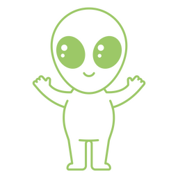 Personagem de traço de desenho animado alienígena espacial