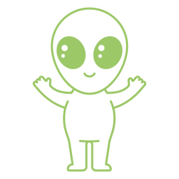Weltraum-Alien-Zeichentrickfigur PNG-Design
