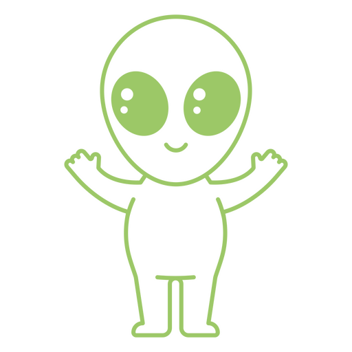 Personagem de tra?o de desenho animado alien?gena espacial Desenho PNG