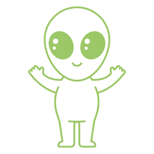 Space alien cartoon stroke character PNG Design