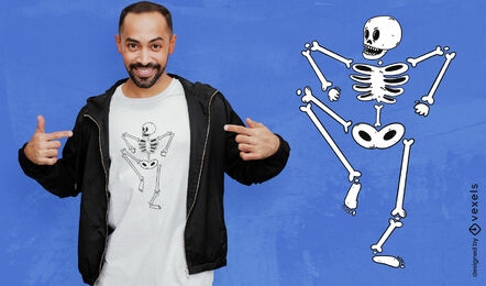 Dancing human skeleton t-shirt design