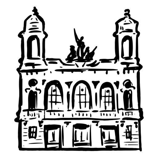 Projeto de esboço de edifício histórico Desenho PNG