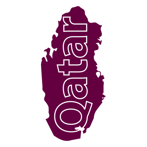 The word qatar in purple PNG Design