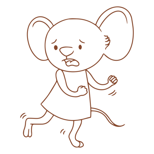 Rato de desenho animado correndo com medo Desenho PNG