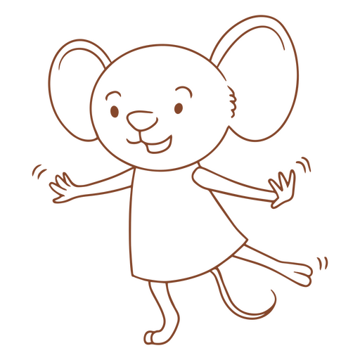 El ratón de dibujos animados está bailando Diseño PNG