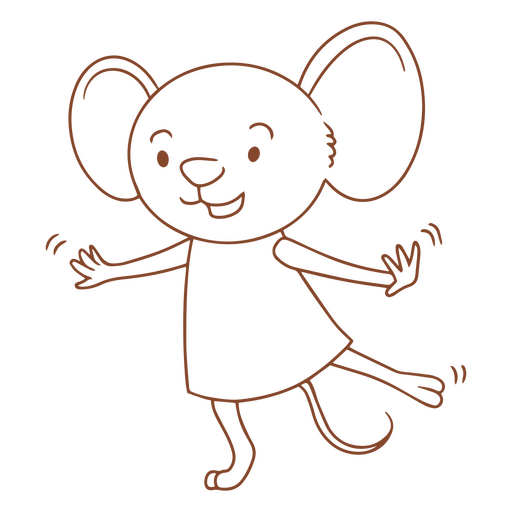 Rato de desenho animado está dançando Desenho PNG