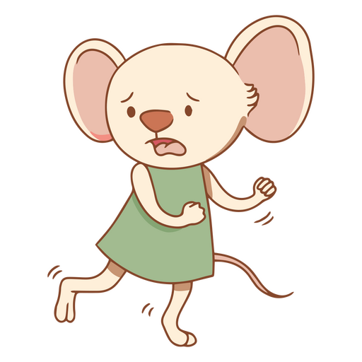 El ratón de dibujos animados corre asustado Diseño PNG