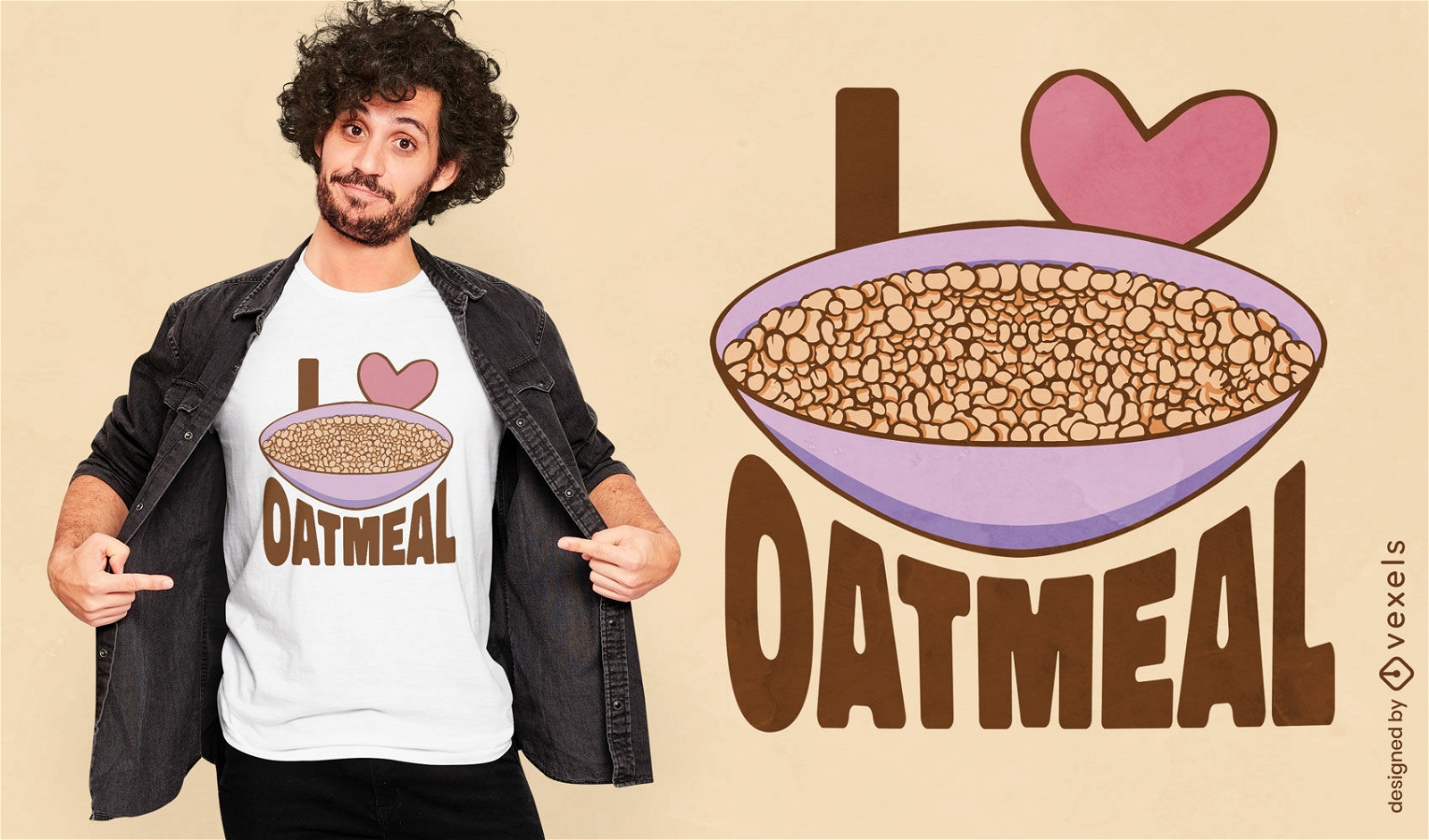 I love oatmeal t-shirt design