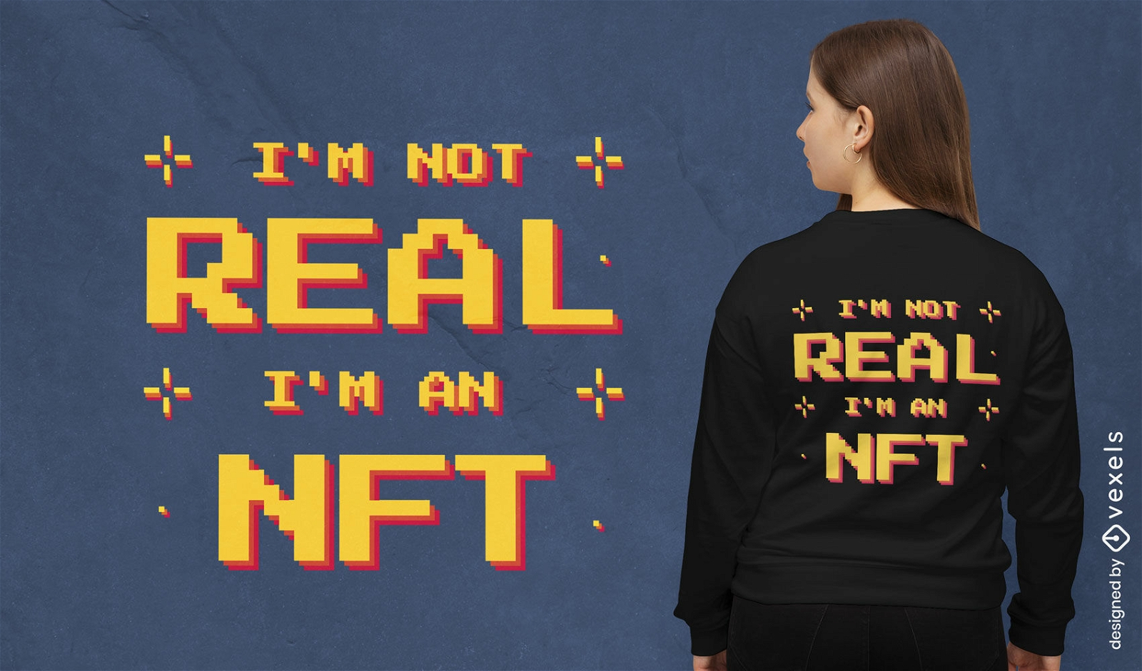 Eu sou um design de camiseta com citação NFT