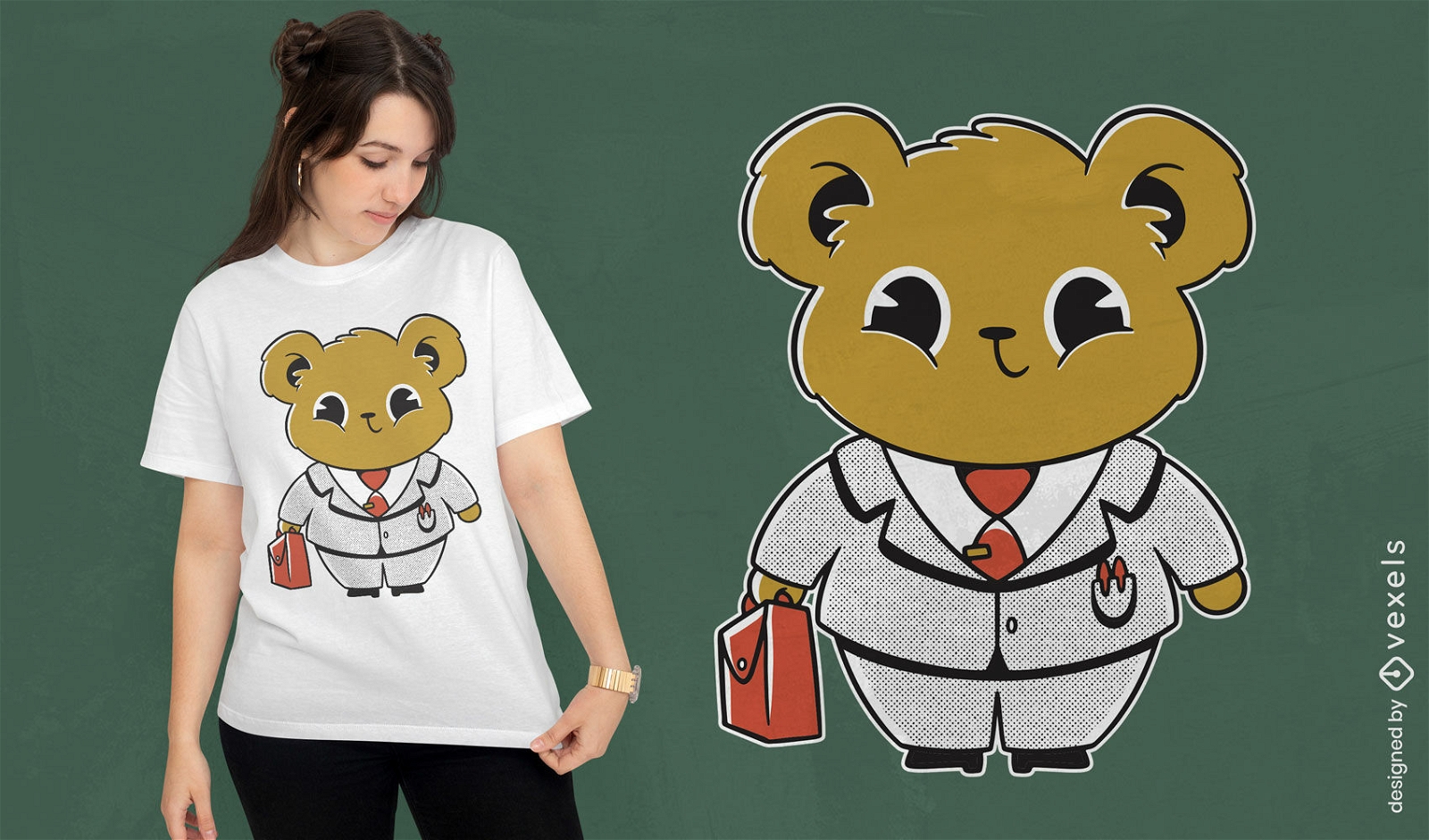 Business bear character t-shirt design