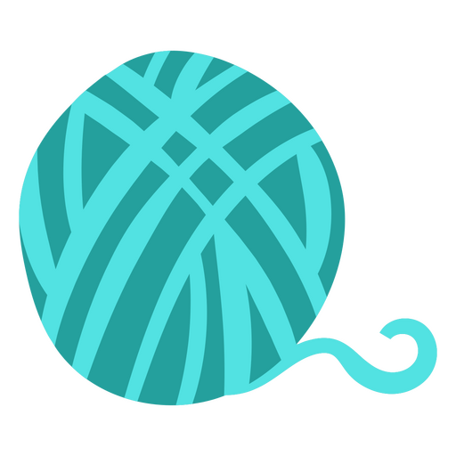 Ball of turquoise yarn PNG Design