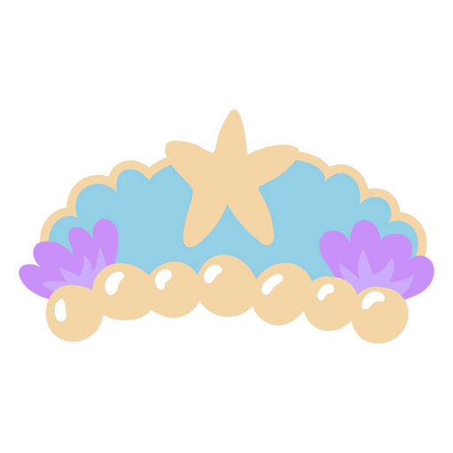 Meerjungfrau-Tiara mit Seestern und Blumen PNG-Design
