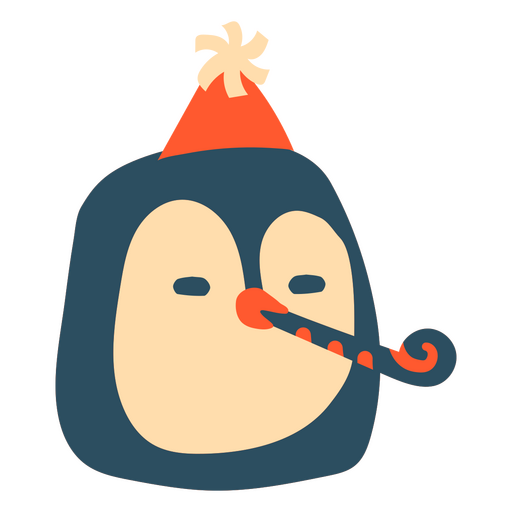 Pingüino con gorro de fiesta Diseño PNG