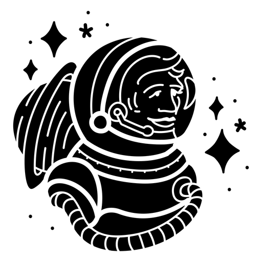 Verspielte Astronautenillustration mit kosmischen Elementen PNG-Design