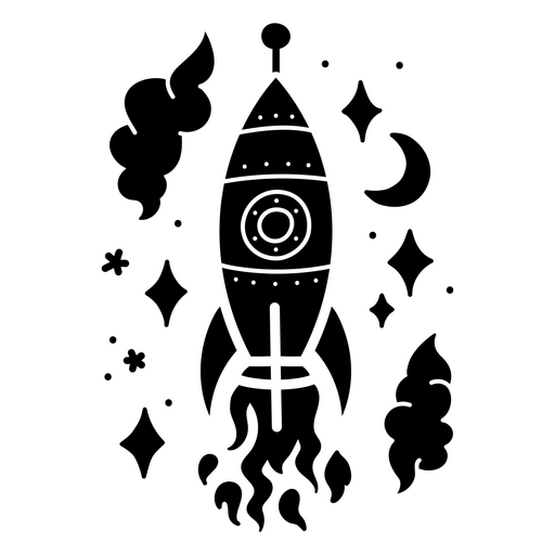 Design de ilustração lúdica de foguete Desenho PNG