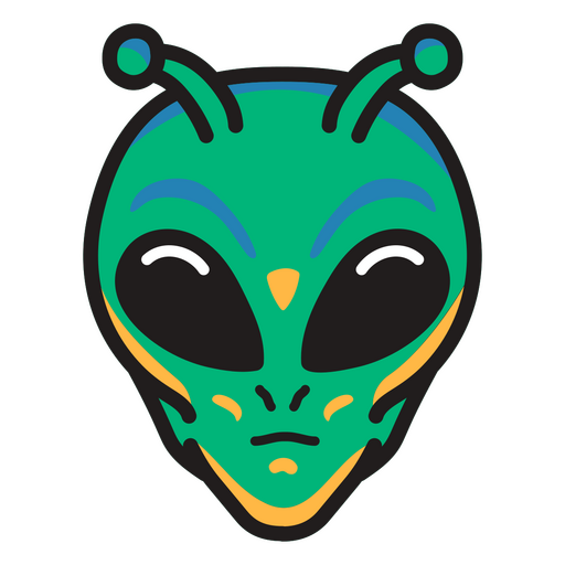 Cabeza alien?gena verde Diseño PNG