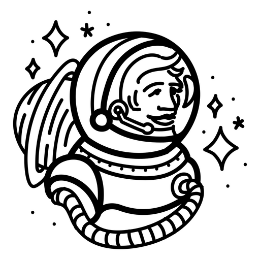 Design gráfico de astronauta em estilo vintage para design Desenho PNG