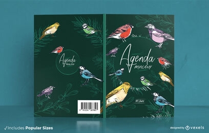 Colorful bird animals book cover design