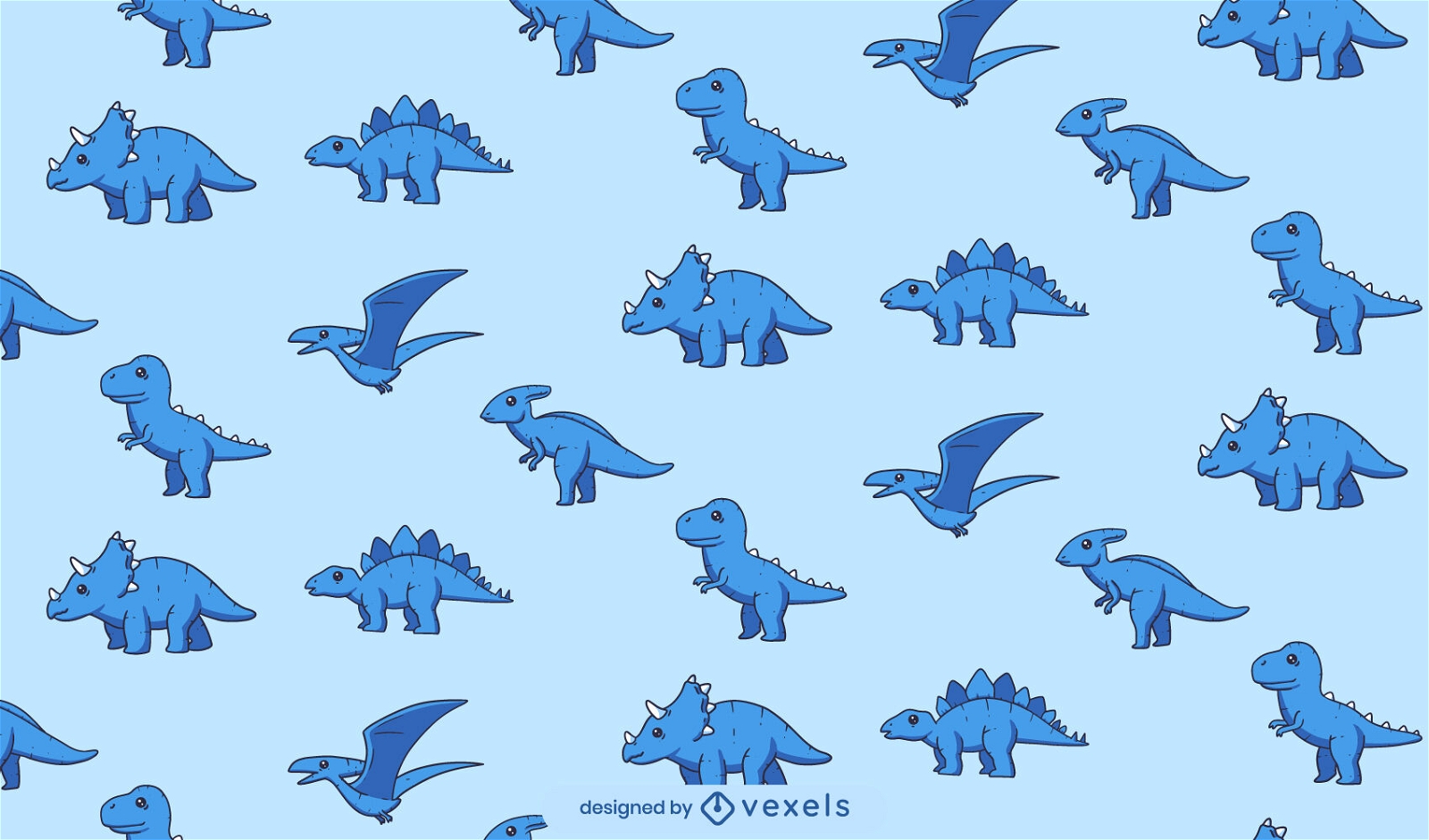 Design de padrão animal de dinossauros de bebê fofo