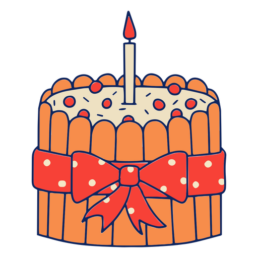 Birthday cake with a candle on it PNG Design
