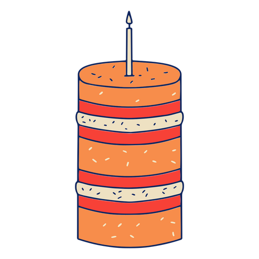 Bolo em formato de hambúrguer com vela no meio Desenho PNG