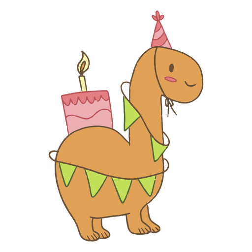 Curso de cor dino de aniversário Desenho PNG