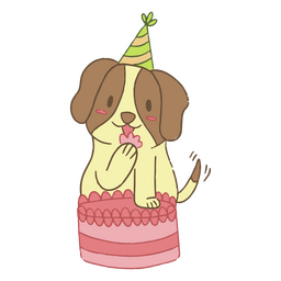 Trazo de color de perro de cumpleaños Transparent PNG