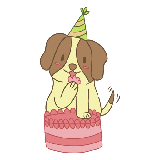 Traço de cor de cachorro de aniversário