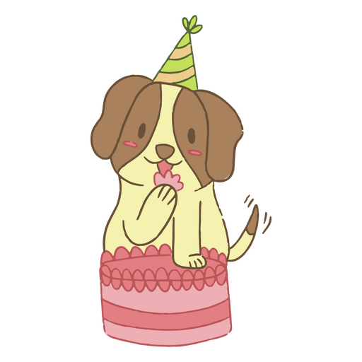 Traço de cor de cachorro de aniversário Desenho PNG