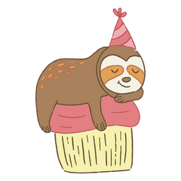Cute birthday sloth cartoon