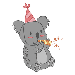Cute birthday koala cartoon PNG Design Transparent PNG