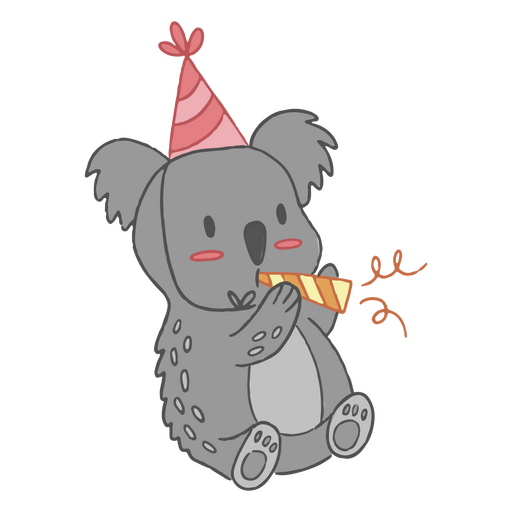 Dibujos animados lindo cumpleaños koala Diseño PNG