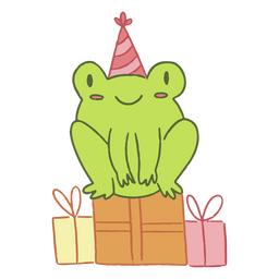 Cute birthday frog cartoon PNG Design Transparent PNG