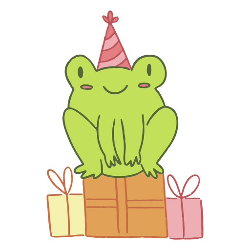 Desenho de sapo de aniversário fofo Desenho PNG