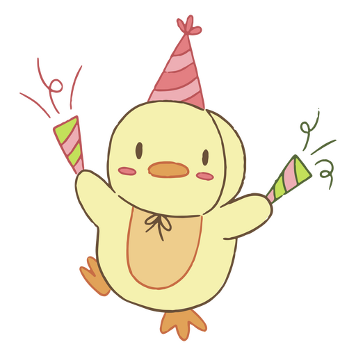 Cute birthday duck cartoon PNG Design