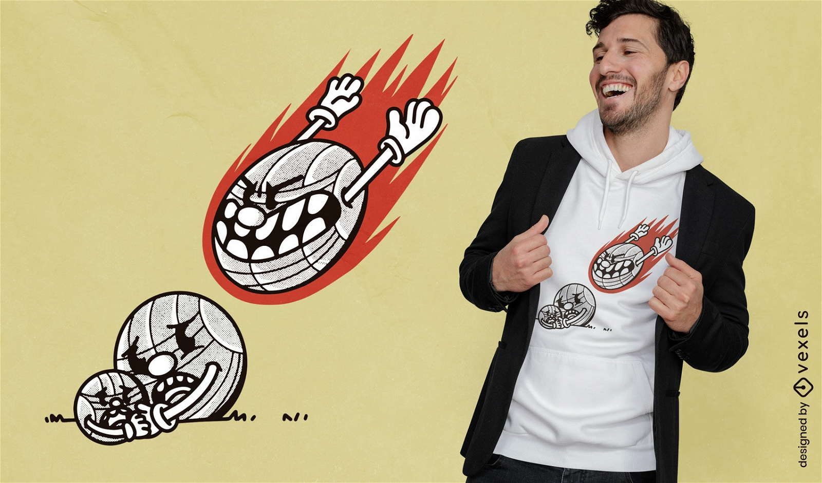 Design de camiseta de personagens de bola de bocha