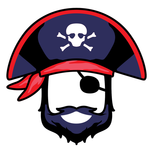Chapéu de pirata com caveira e ossos cruzados Desenho PNG