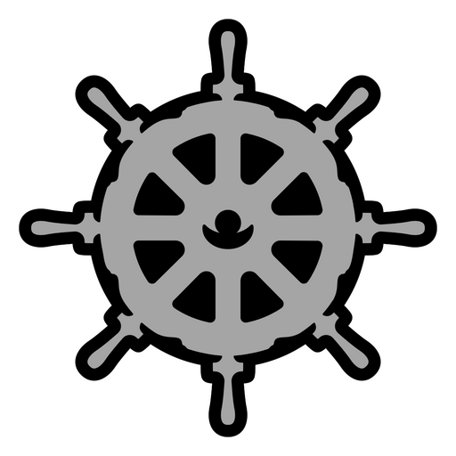 Timón de barco negro y gris Diseño PNG