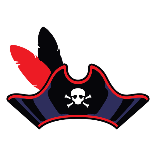 Chapéu de pirata com caveira e penas Desenho PNG