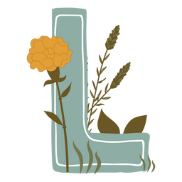Alfabeto de letras Cottagecore L Desenho PNG