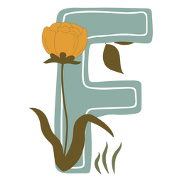 Alfabeto de letras F Cottagecore Diseño PNG