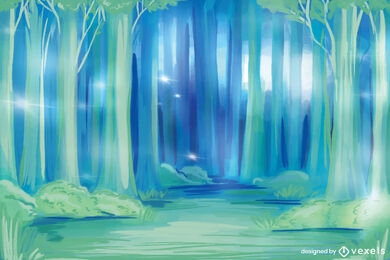 Design de fundo de conto de fadas da floresta mágica
