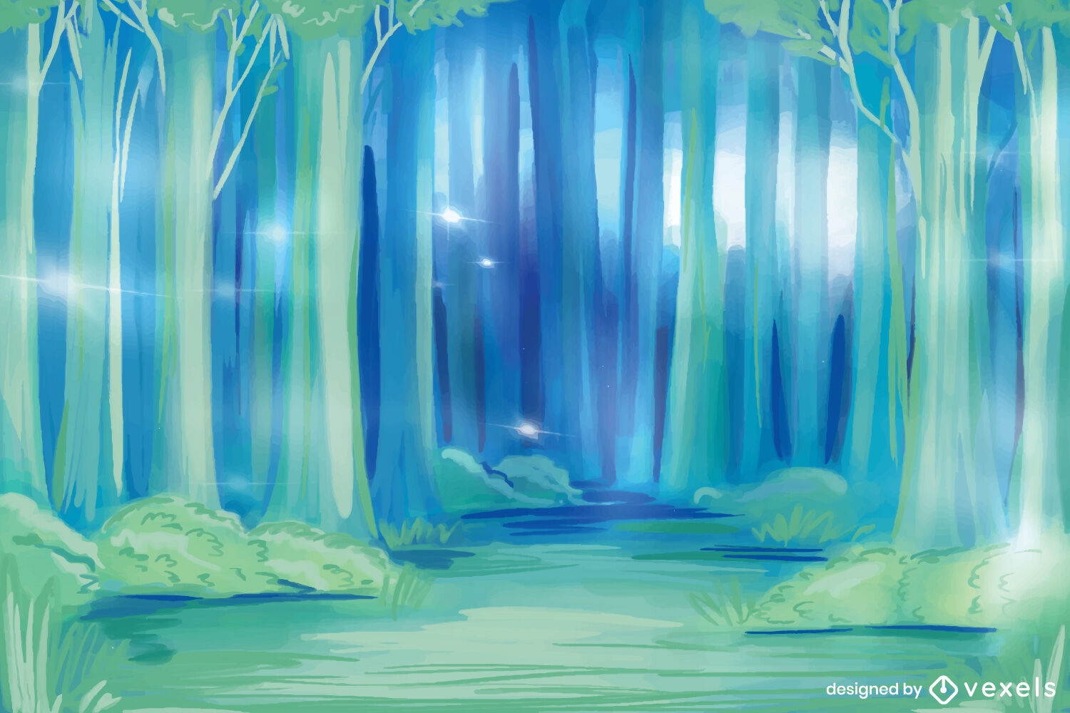 Magic forest fairytale background design