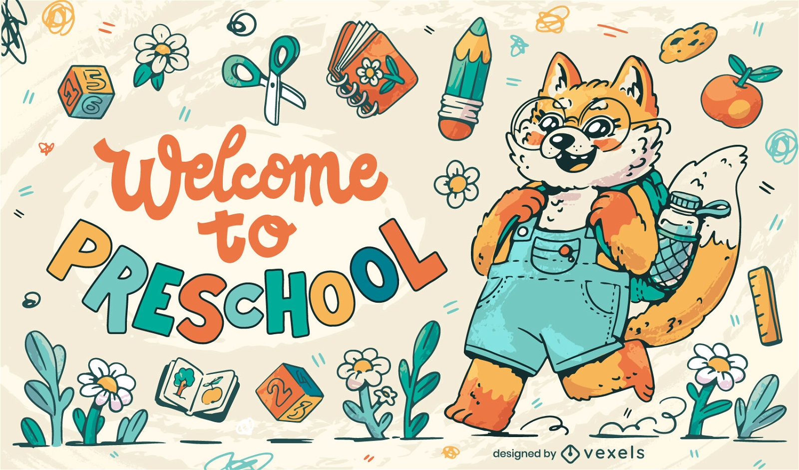 Welcome to preschool illustration