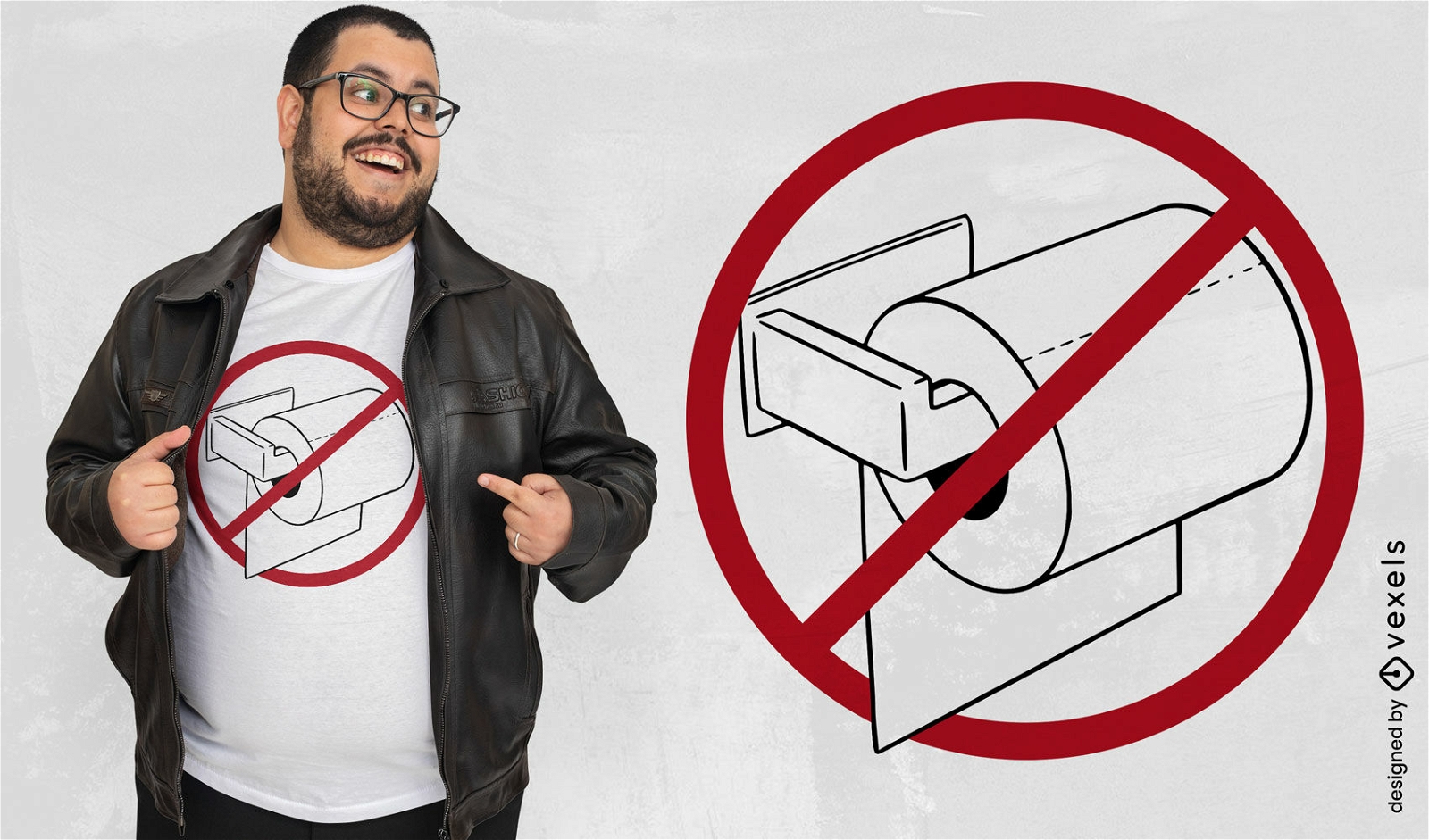 Toilettenpapier verbotenes T-Shirt-Design